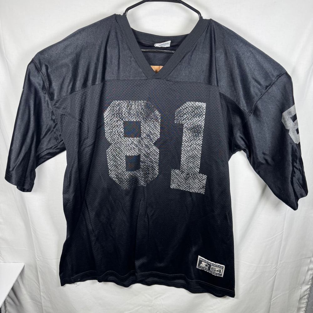 Starter Tim Brown Raiders Jersey Mens 54 XXL Black Vintage 1995‎ Mesh 81 NFL
